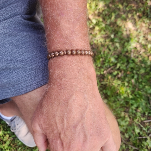 Bohemian Copper beaded stretch healing bracelet. Sizes 6.5 -7.5 - Picture 8 of 13